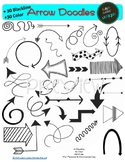 Arrow Clipart Doodles Black line and Color