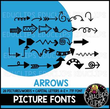 Preview of Arrows Picture Font {Educlips Clipart}