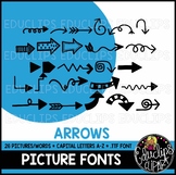 Arrows Picture Font {Educlips Clipart}