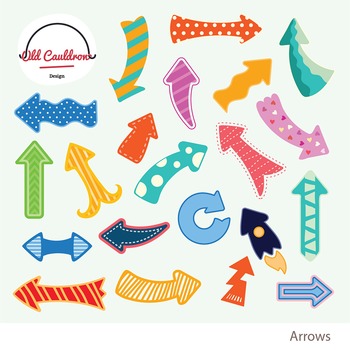 Preview of Arrows clipart, colorful arrows clipart, vector graphics CL023