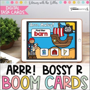 Preview of Arrr!  Pirate Themed Bossy R BOOM Cards | Digital Task Cards | Distance Learning