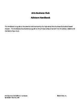Preview of Arts Business Club Advisor's Handbook