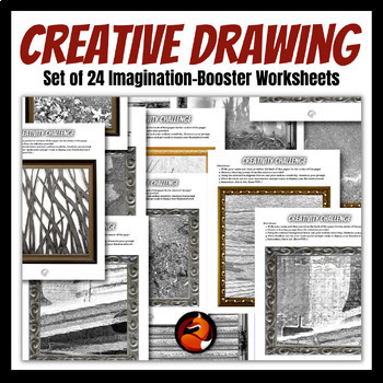 Preview of Creativity Challenge Drawing FUN FRIDAY Art Worksheets Imagination Activity