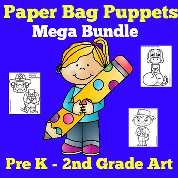 Preview of PUPPET PUPPETS Preschool Kindergarten 1st Grade Craft Activities ART BUNDLE