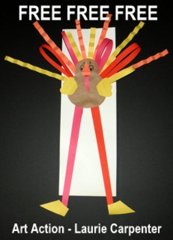 Preview of THANKSGIVING "Easy Art" FREE Tall Turkey