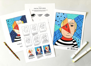 Preview of Art Activity - How to Draw a Portrait and Learn About Pablo Picasso