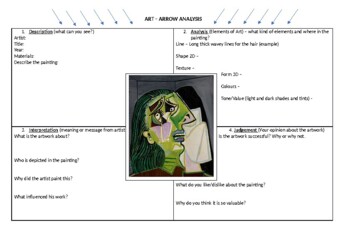Preview of Art Analysis Worksheet