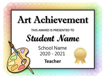 #30 Thirty Art Achievement CERTIFICATES Certificate of Art Achievement      New