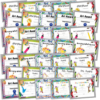 Preview of Art Award Bundle and Certificated for Elementary Art 35 Certificates