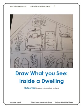 Preview of Art Basics Beginning Drawing Interior Design House K-4th grade Common Core