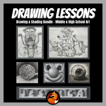 Preview of Drawing and Shading Beginner Art Bundle Middle School and High School Art