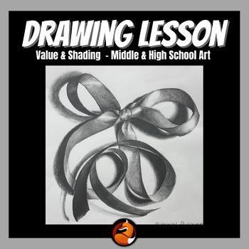 Preview of Drawing and Shading Ribbons Art Project Middle School or High School Art