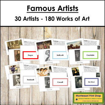 Art Books Bundle (color borders) - Famous Artists - Montessori | TpT