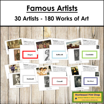 Preview of Art Books Bundle (color borders) - Famous Artists - Montessori