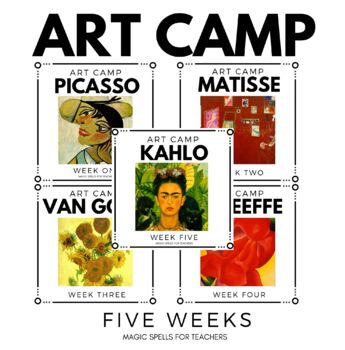 Preview of Art Camp Activities- Summer Art Camp - Literacy-based Art Program - Five Weeks