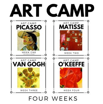 Preview of Art Camp Activities- Summer Art Camp - Literacy-based Art Program - Four Weeks