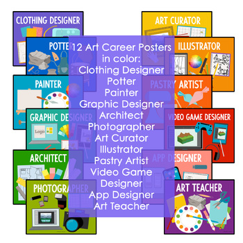 Art Career Posters or Bulletin Board Art Job Visuals by Artsy Blevs