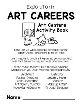 Preview of Art Careers Centers Worksheets or Workbook