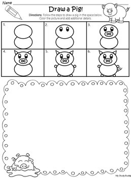 directed drawings kindergarten first grade by my study buddy