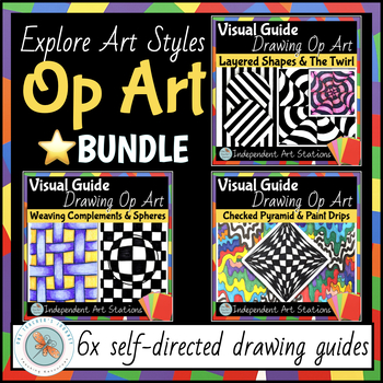 Preview of Art Center Activities Visual Guide for fast finishers Op Art - DRAWING BUNDLE