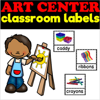 Preview of Art Center Classroom Labels for 3K, Preschool, Pre-K and Kindergarten