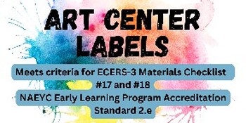 Preview of Art Center Labels/Ecers/NAEYC Accreditation