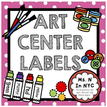 Preview of Cute Art Center / Maker's Space Labels (Pink Polka-Dot)