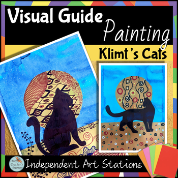 Preview of Art Center activity Visual Guide for Paint - GUSTAV KLIMT'S CATS