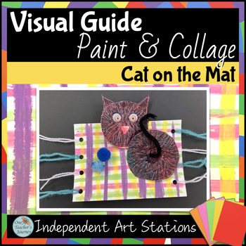 Preview of Art Center activity Visual Guide for fast finishers Cat on the Mat with PAINT