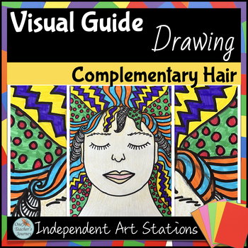 Preview of Art Center activity Visual Guide for fast finishers Complementary Hair - DRAWING