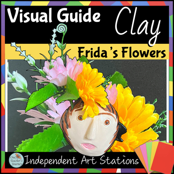 Preview of Art Center activity Visual Guide for fast finishers FRIDA'S FLOWERS - CLAY