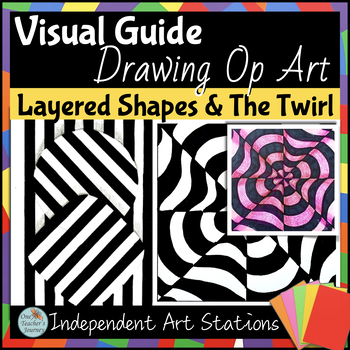 Preview of Art Center activity Visual Guide for fast finishers Op Art Set 1 - DRAWING