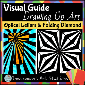 Preview of Art Center activity Visual Guide for fast finishers Op Art Set 4 - DRAWING