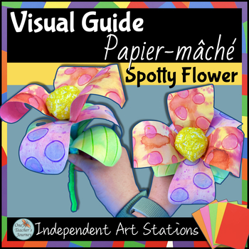 Preview of Art Center activity Visual Guide for fast finishers Spotty Flower - PAPIER_MÂCHÉ
