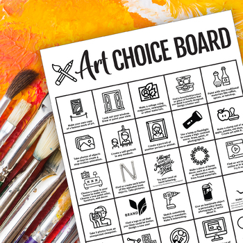 Preview of Art Choice Board for Remote Learning, Homework, or Independent Projects