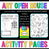 Art Class Back To School Open House Activity Sheet Coloring Pages