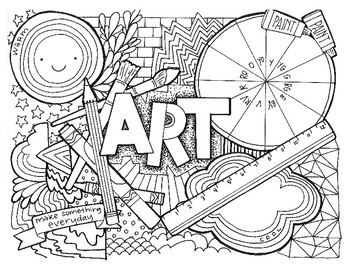 Art Class Coloring Page by Ashley Wright Draws | TpT