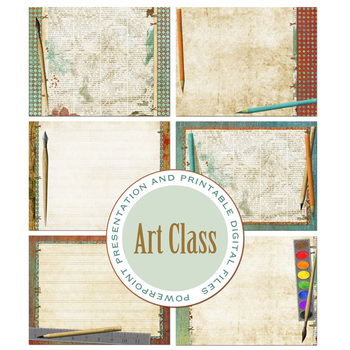 Preview of Art Class PowerPoint Presentation and Printable Digital Paper