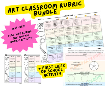 Preview of Art Class Rubric Bundle (rubric, mini rubric, interactive practice) MauroArtRoom