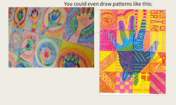 Preview of ART CLASS | Fun Hand Drawing Activity | Learning WARM and COOL colours