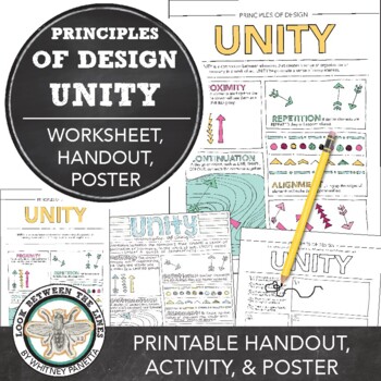 Preview of Principles of Design, Unity, Art Worksheet: Middle or High School Visual Art