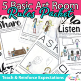 Art Classroom Behavior Management Rules Packet: 5 Student 