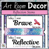 Art Classroom Decor 12 REFLECTION STEMS for Goal Setting B