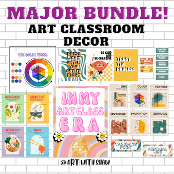 Preview of Art Classroom Decor Bundle/ 8 sets of Art Room Decor Essentials