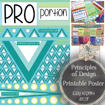 Preview of Proportion, Principles of Design Printable Poster for a Visual Art Classroom