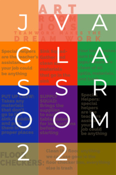 Preview of Art Classroom Jobs Poster PRINTABLE