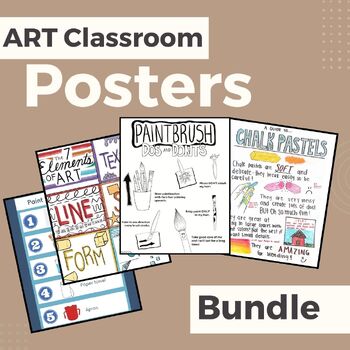 Art Classroom Poster Growing Bundle by Elementary Art with Sarah