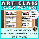 Art Classroom Rules and Routines Posters for Middle School