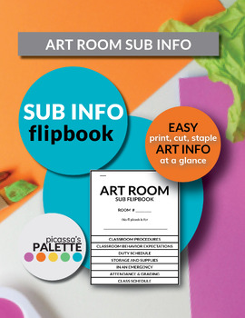 Preview of Art Classroom Substitute Information Customizable Flip Book