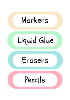 Preview of Art Classroom Supply Labels